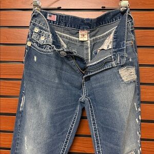 True Religion Distressed Blue Jeans